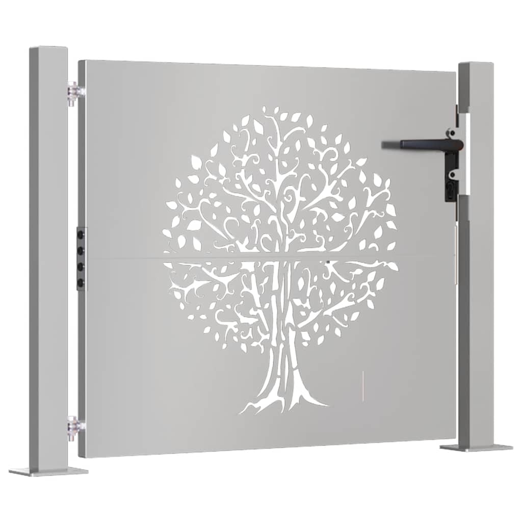 Puutarhaportti 100X75 Cm Corten-Teräs, Puukuvio