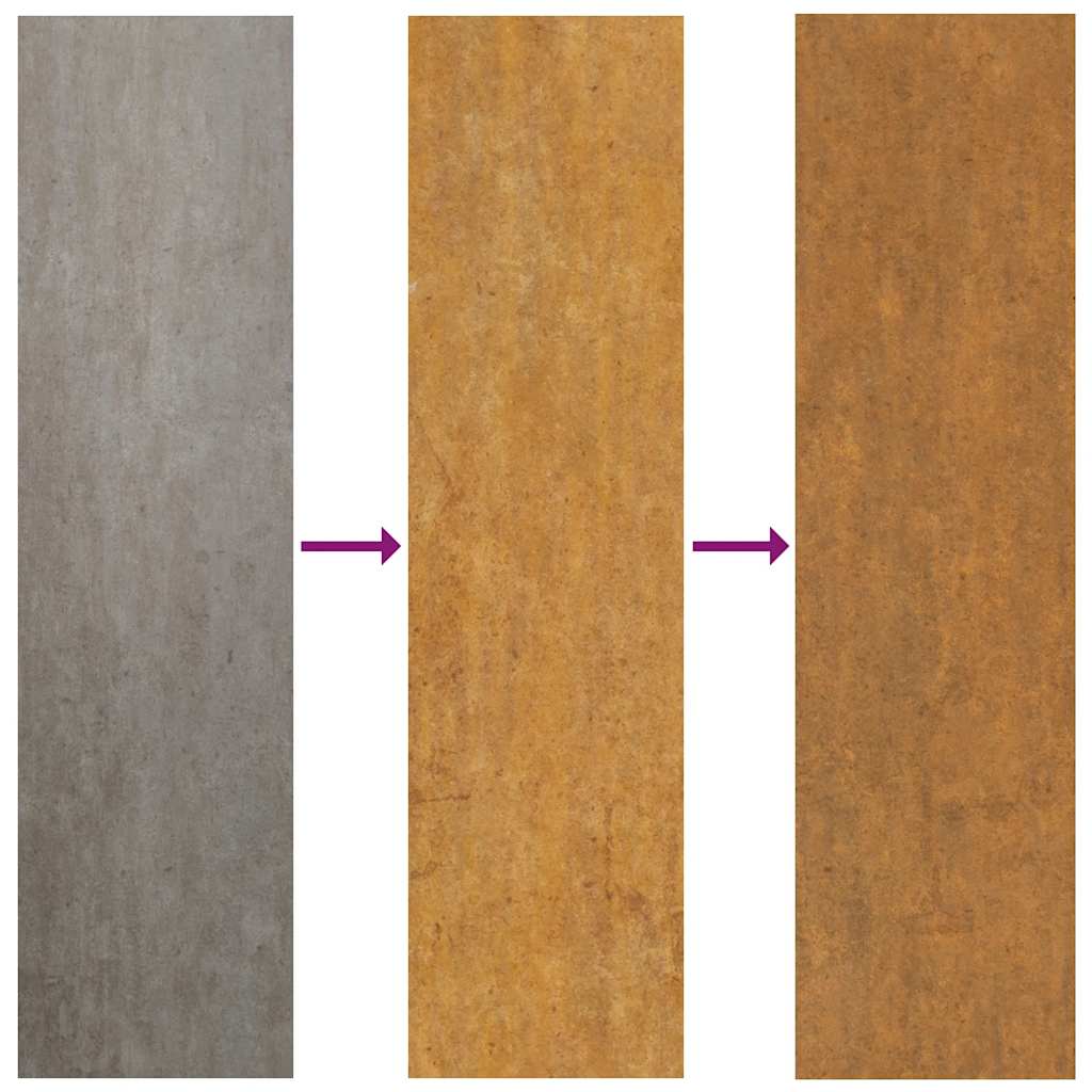 Puutarhaportti 100X175 Cm Corten-Teräs, Puukuvio