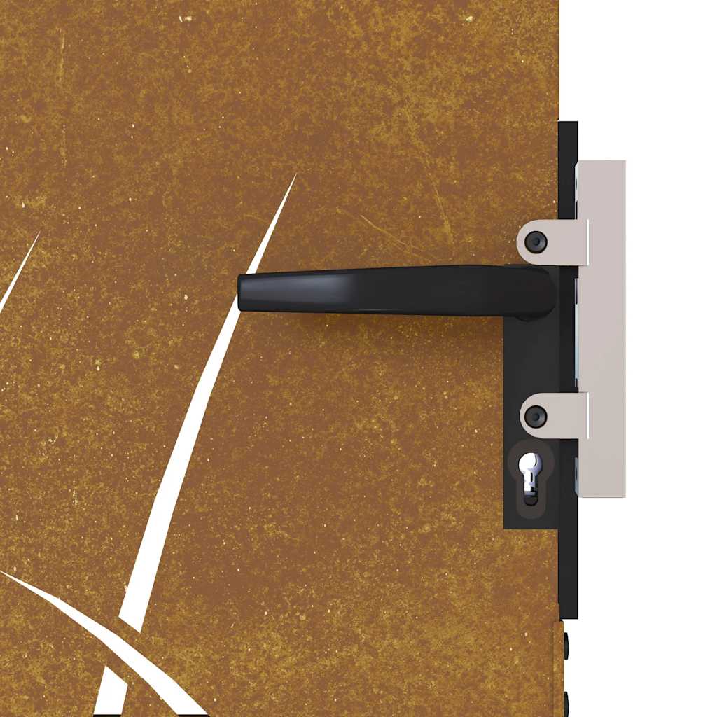 Puutarhaportti 85X100 Cm Corten-Teräs Ruohokuvio