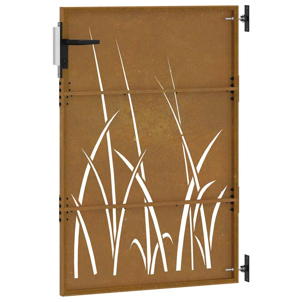 Puutarhaportti 85X150 Cm Corten-Teräs Ruohokuvio