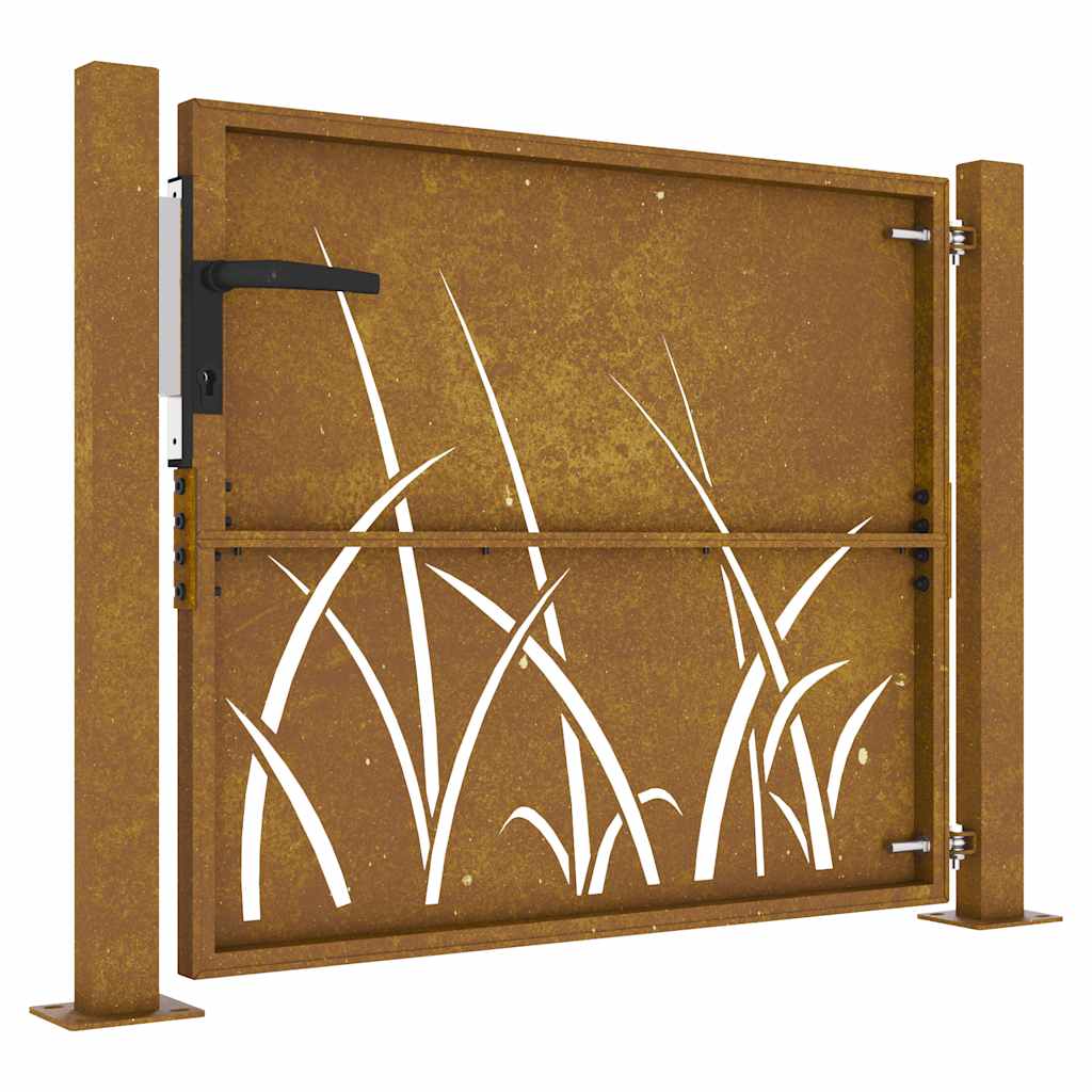Puutarhaportti Corten-Teräs Ruohokuvio