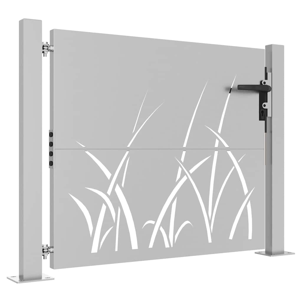 Puutarhaportti 100X100 Cm Corten-Teräs Ruohokuvio