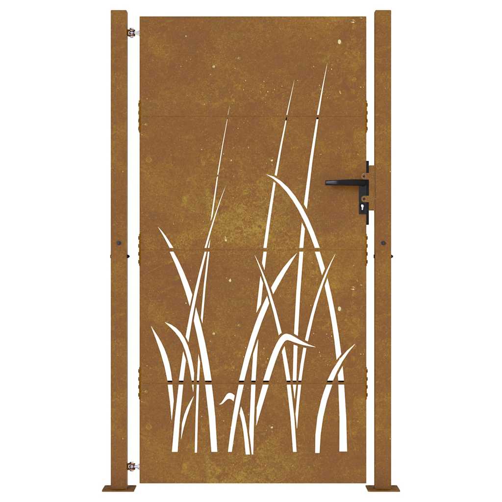 Puutarhan Portti 100X175 Cm Corten-Teräs Ruohokuvio