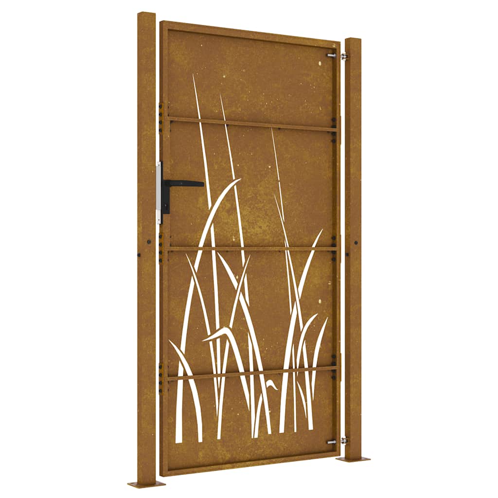 Puutarhan Portti 100X175 Cm Corten-Teräs Ruohokuvio