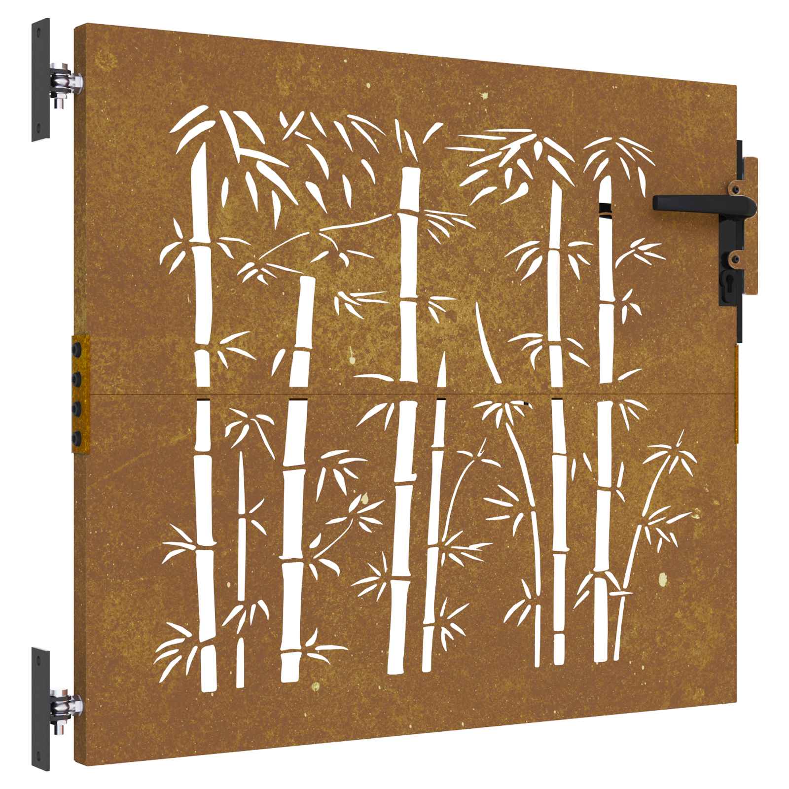 Puutarhaportti 85X100 Cm Corten-Teräs Bambukuvio