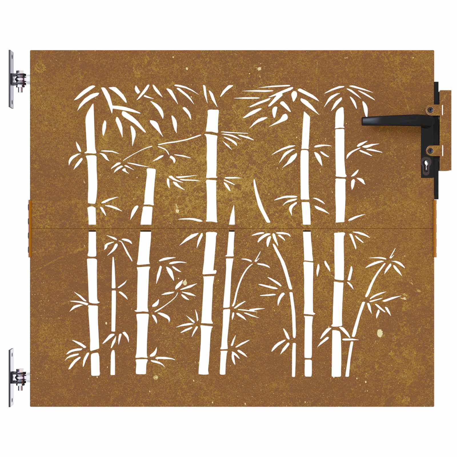 Puutarhaportti 85X100 Cm Corten-Teräs Bambukuvio