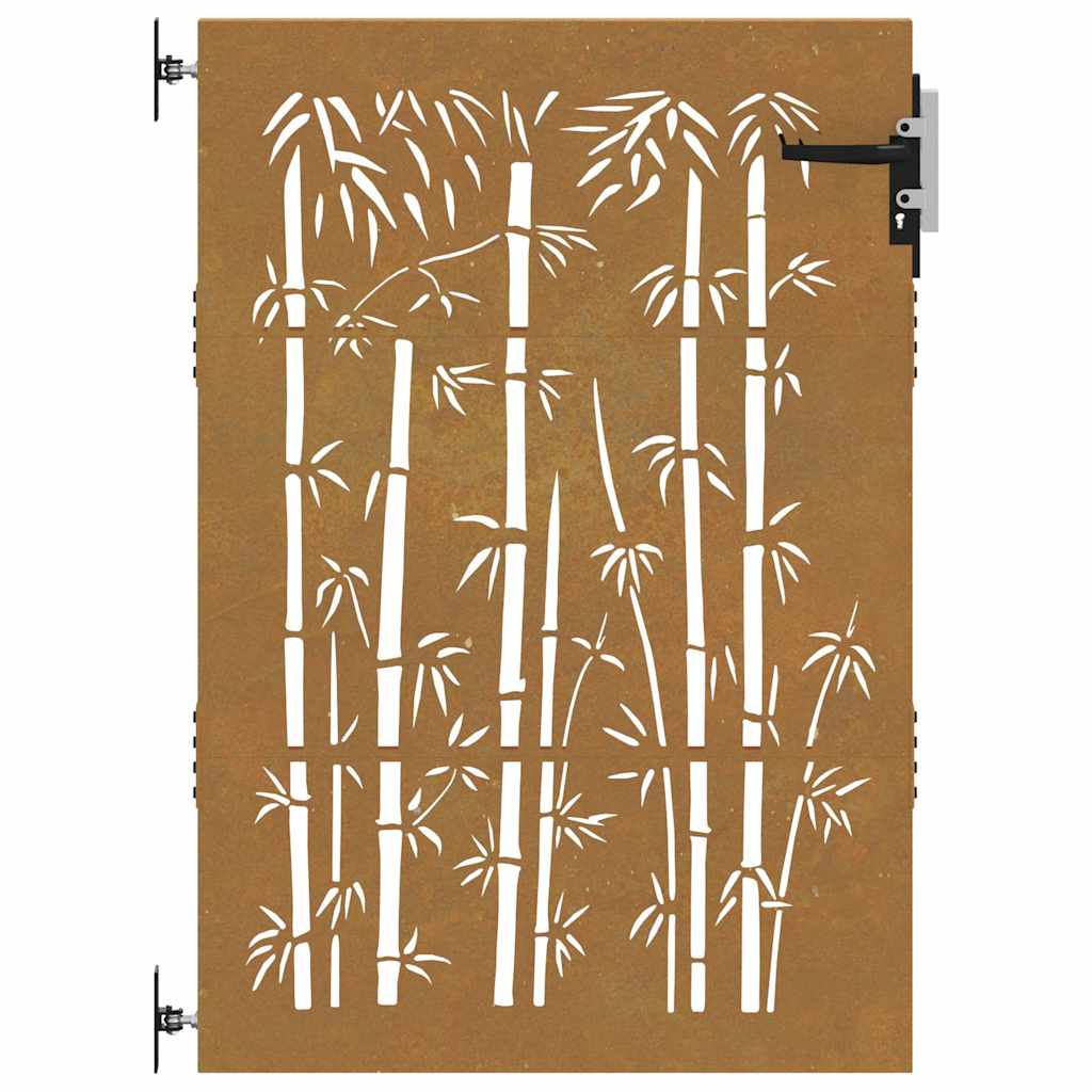Puutarhaportti 85X150 Cm Corten-Teräs Bambukuvio