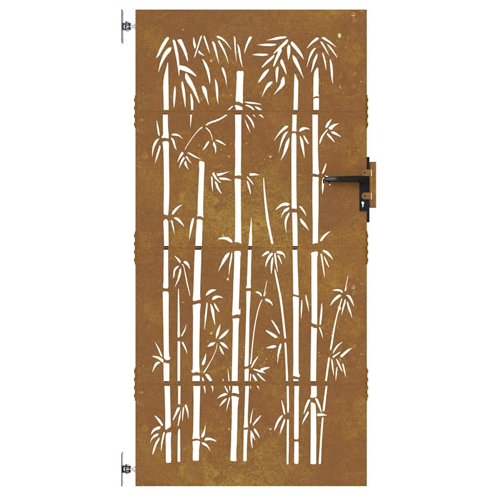 Puutarhaportti 85X200 Cm Corten-Teräs Bambukuvio