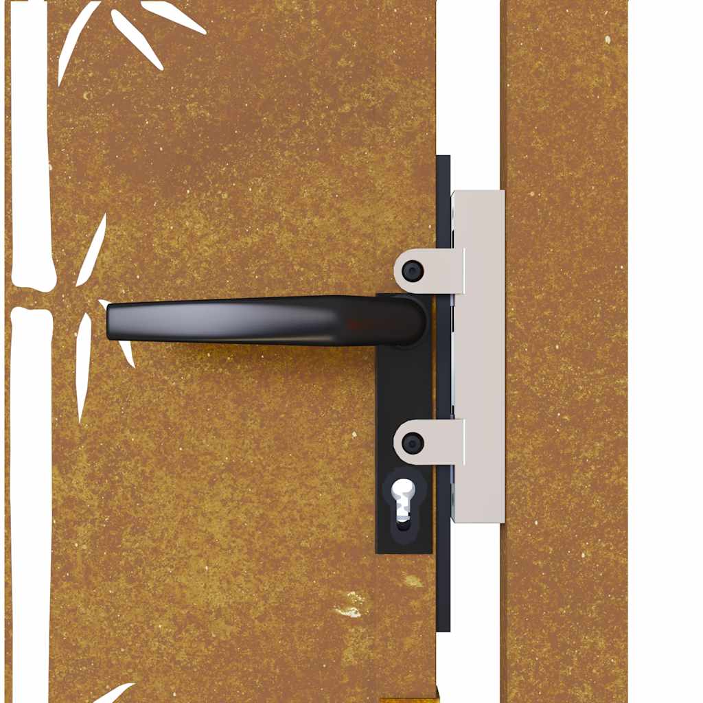 Puutarhaportti 100X75 Cm Corten-Teräs Bambukuvio