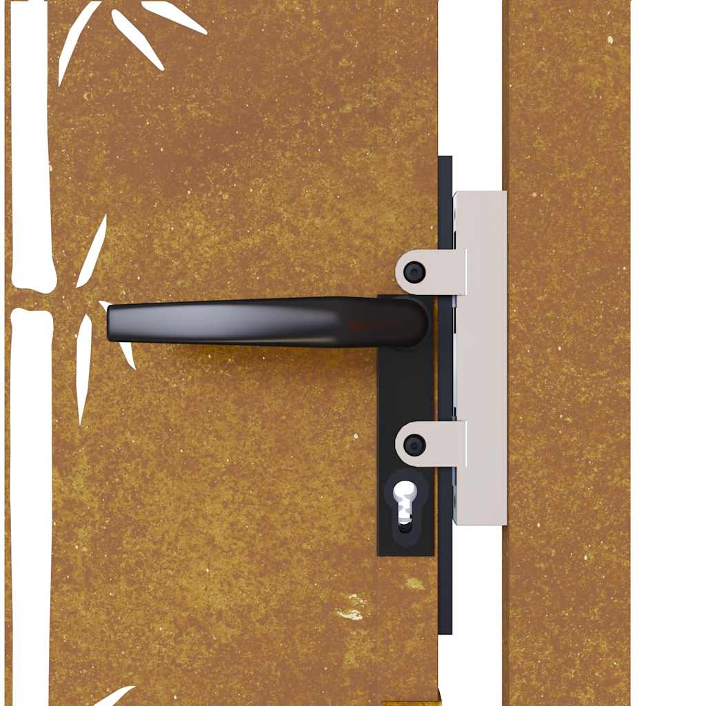 Puutarhaportti 100X100 Cm Corten-Teräs Bambukuvio