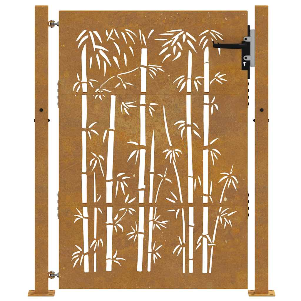 Puutarhaportti 100X150 Cm Corten-Teräs Bambukuvio