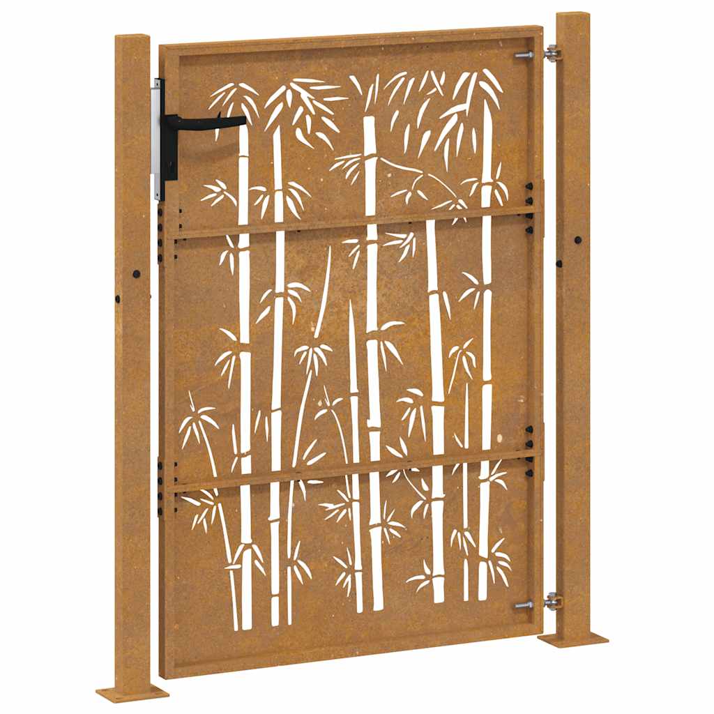 Puutarhaportti 100X150 Cm Corten-Teräs Bambukuvio