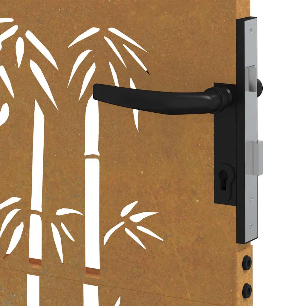 Puutarhaportti 100X150 Cm Corten-Teräs Bambukuvio