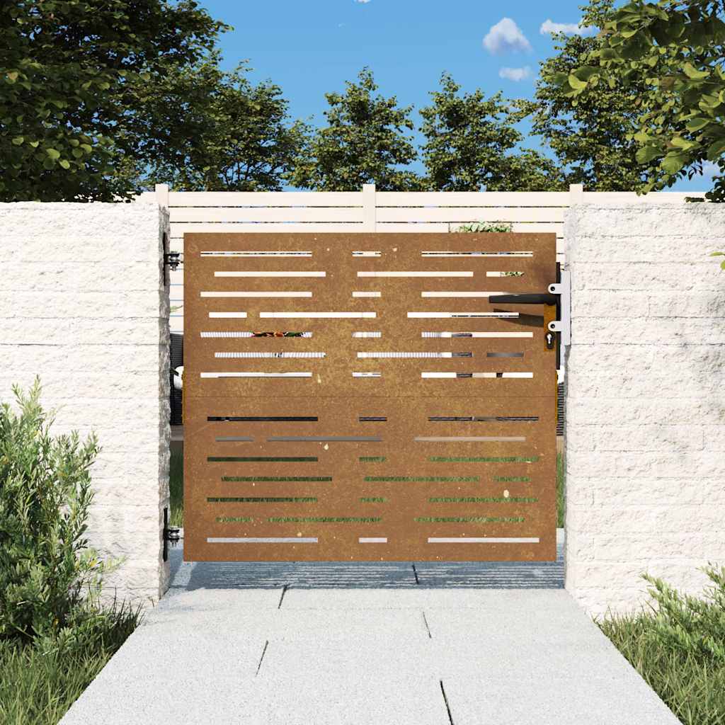 Puutarhaportti 85X75 Cm Corten-Teräs Neliönmuotoinen