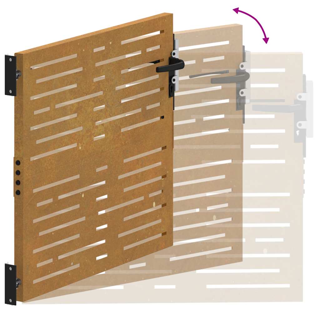 Puutarhaportti 85X100 Cm Corten-Teräs Neliönmuotoinen