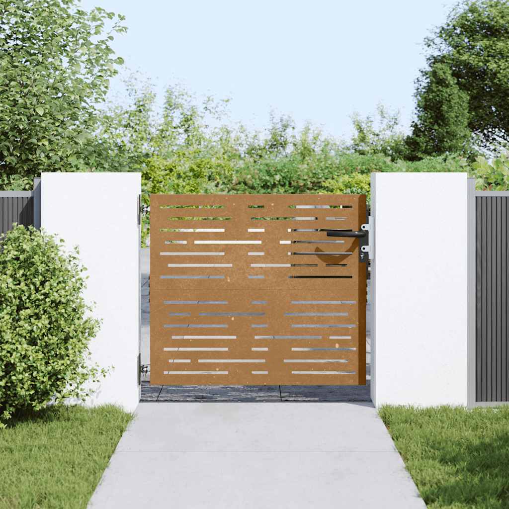 Puutarhaportti 85X100 Cm Corten-Teräs Neliönmuotoinen