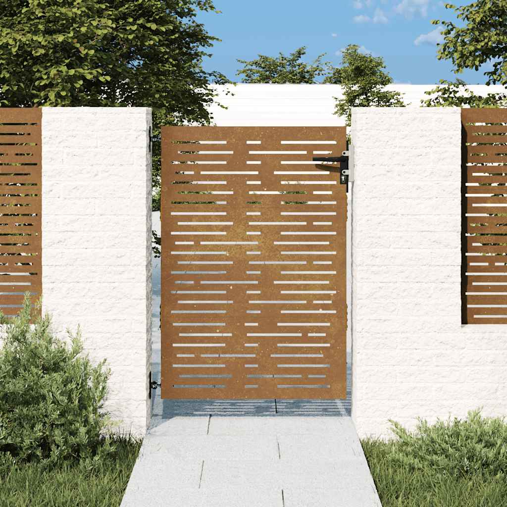 Puutarhaportti 85X125 Cm Corten-Teräs Neliönmuotoinen