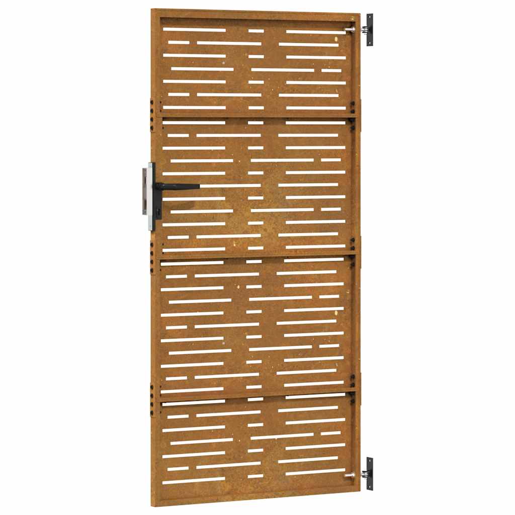 Puutarhaportti 85X175 Cm Corten-Teräs Neliönmuotoinen