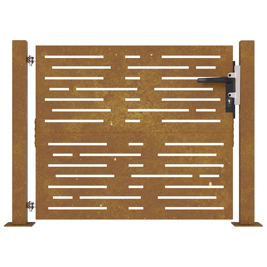 Puutarhaportti 100X75 Cm Corten-Teräs Neliönmuotoinen