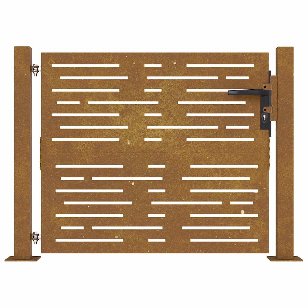 Puutarhaportti 100X75 Cm Corten-Teräs Neliönmuotoinen