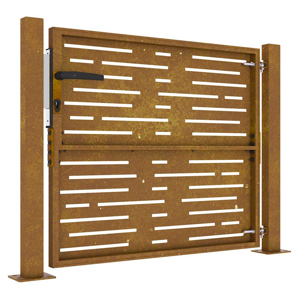 Puutarhaportti 100X75 Cm Corten-Teräs Neliönmuotoinen