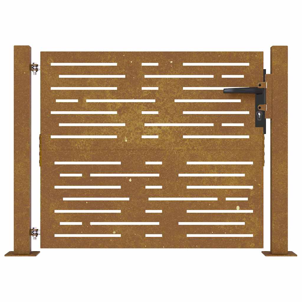 Puutarhaportti 100X100 Cm Corten-Teräs Neliönmuotoinen