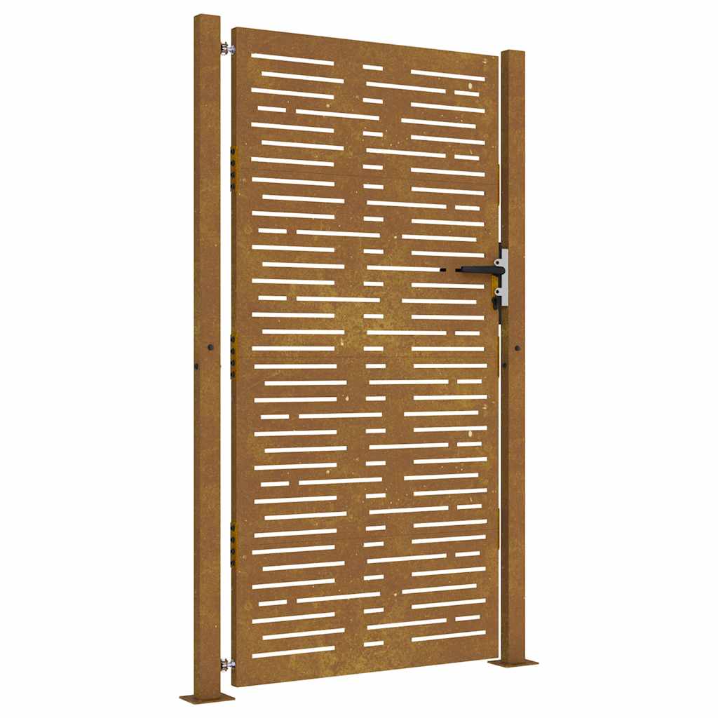 Puutarhaportti 100X175 Cm Corten-Teräs Neliönmuotoinen