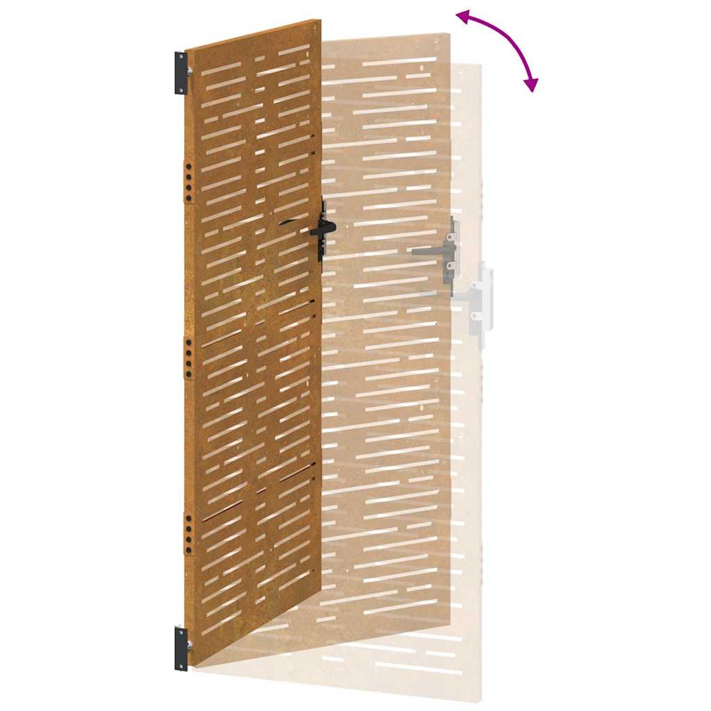 Puutarhaportti 100X175 Cm Corten-Teräs Neliönmuotoinen