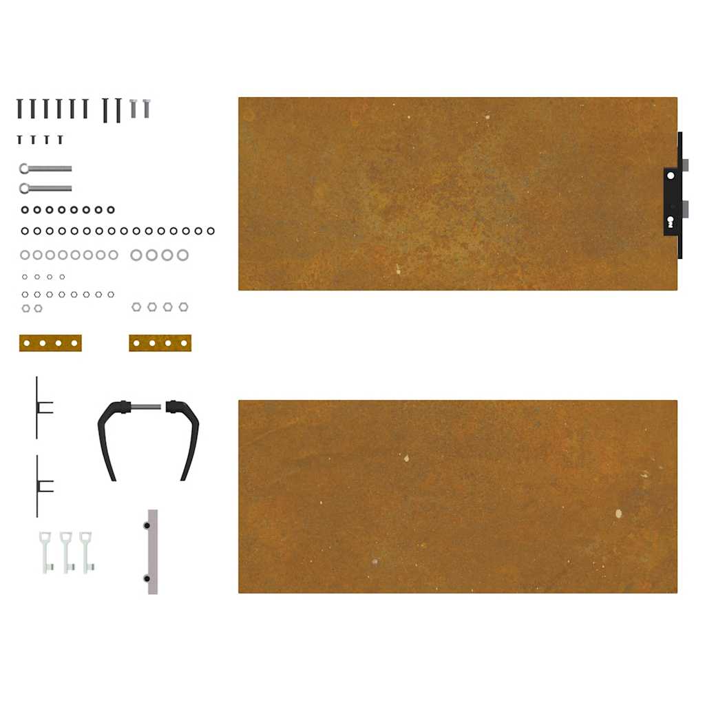 Puutarhaportti 85X125 Cm Corten-Teräs Neliönmuotoinen
