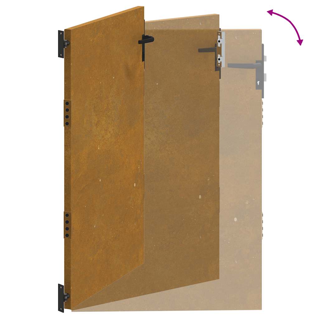 Puutarhaportti 85X125 Cm Corten-Teräs