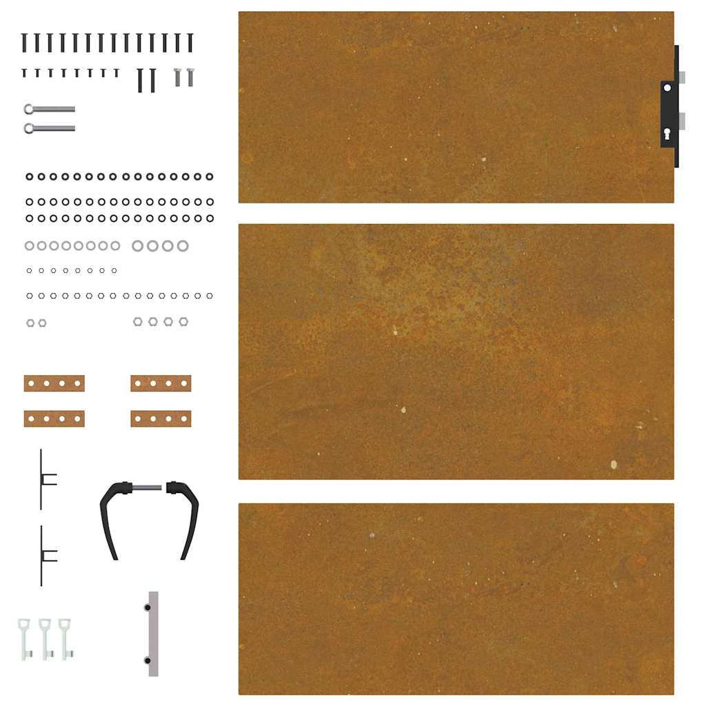 Puutarhaportti 85X125 Cm Corten-Teräs