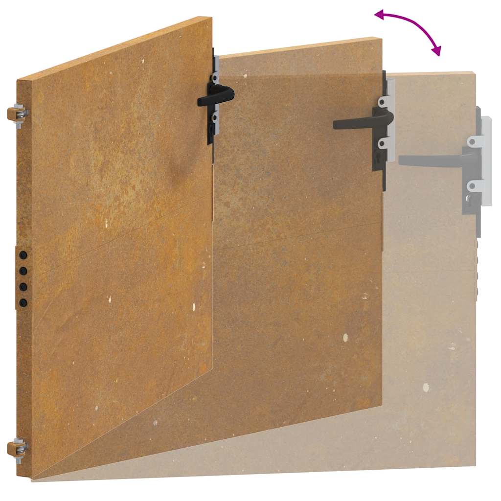 Puutarhaportti 100X100 Cm Corten-Teräs