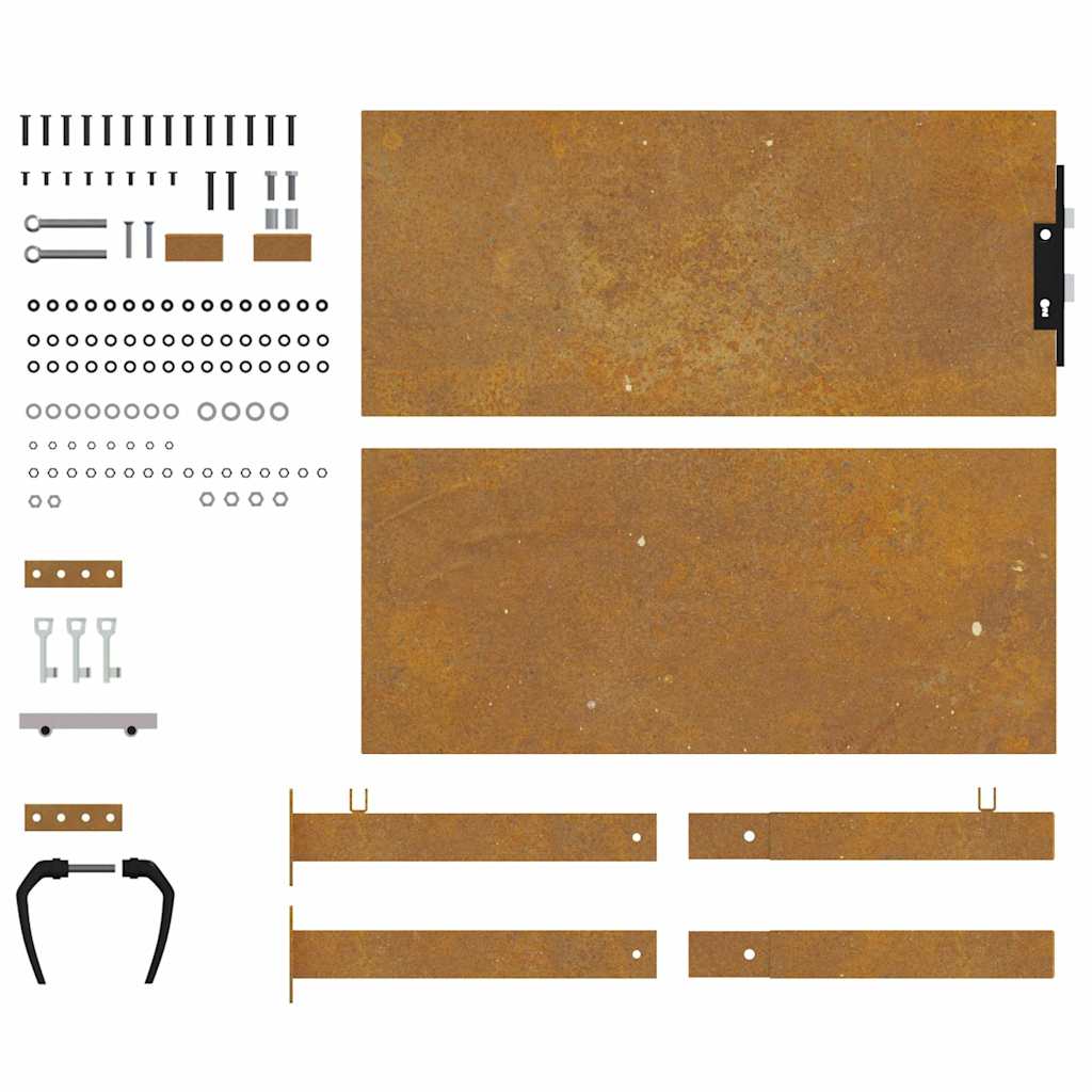 Puutarhaportti 100X100 Cm Corten-Teräs