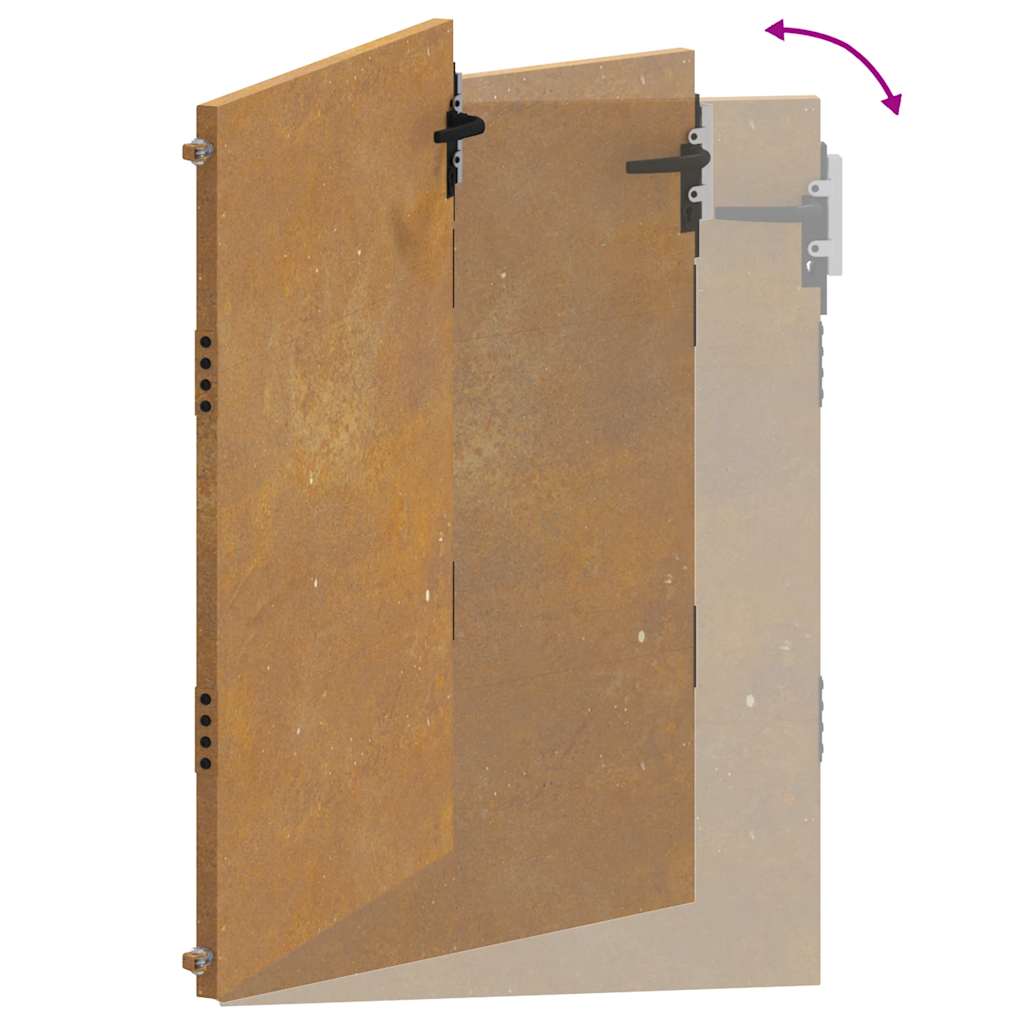 Puutarhaportti 100X125 Cm Corten-Teräs