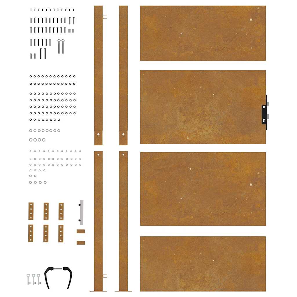 Puutarhaportti 100X200 Cm Corten-Teräs