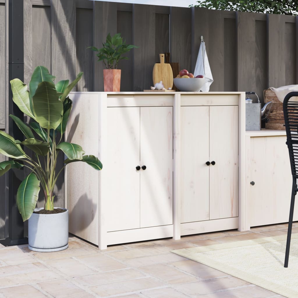 Ulkokeittiökaapin Ovet Meppel 2 Kpl Valkoinen 50X9X82 Cm Täysi Mänty