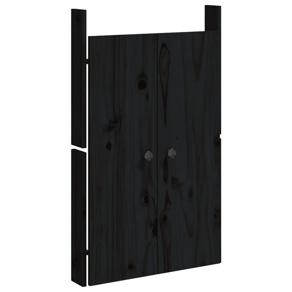Ulkokeittiökaapin Ovet Meppel Musta 50X9X82 Cm Täysi Mänty