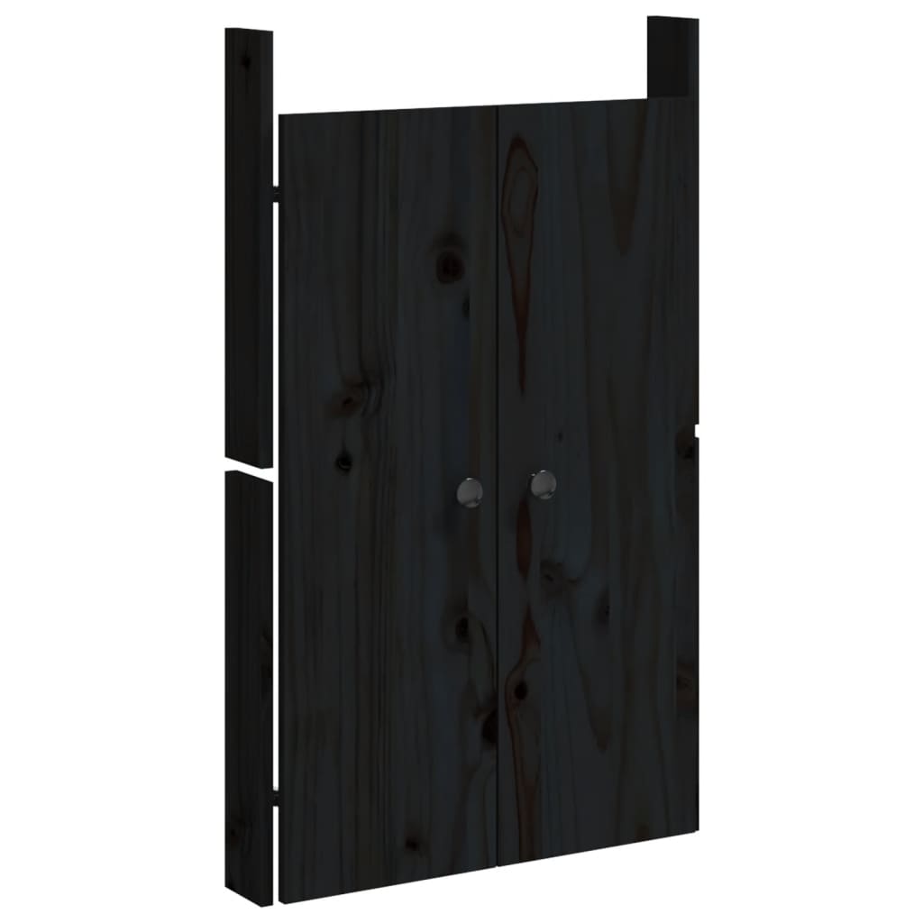 Ulkokeittiökaapin Ovet Meppel 2 Kpl Musta 50X9X82 Cm Täysi Mänty
