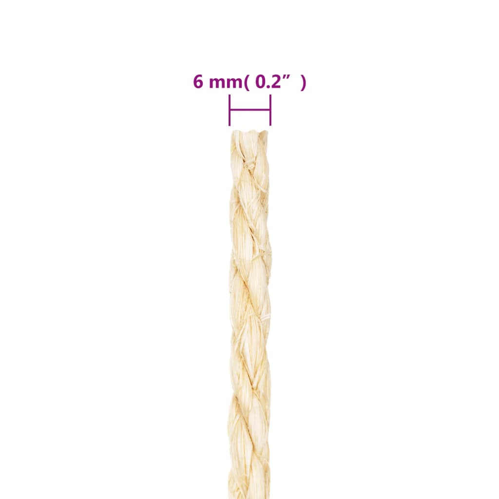 Köysi 100% Sisal 6 Mm 25 M
