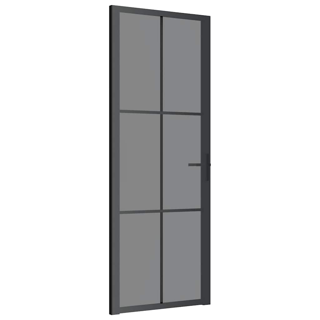 Sisäovi 76X201,5 Cm Musta Esg-Lasi Ja Alumiini