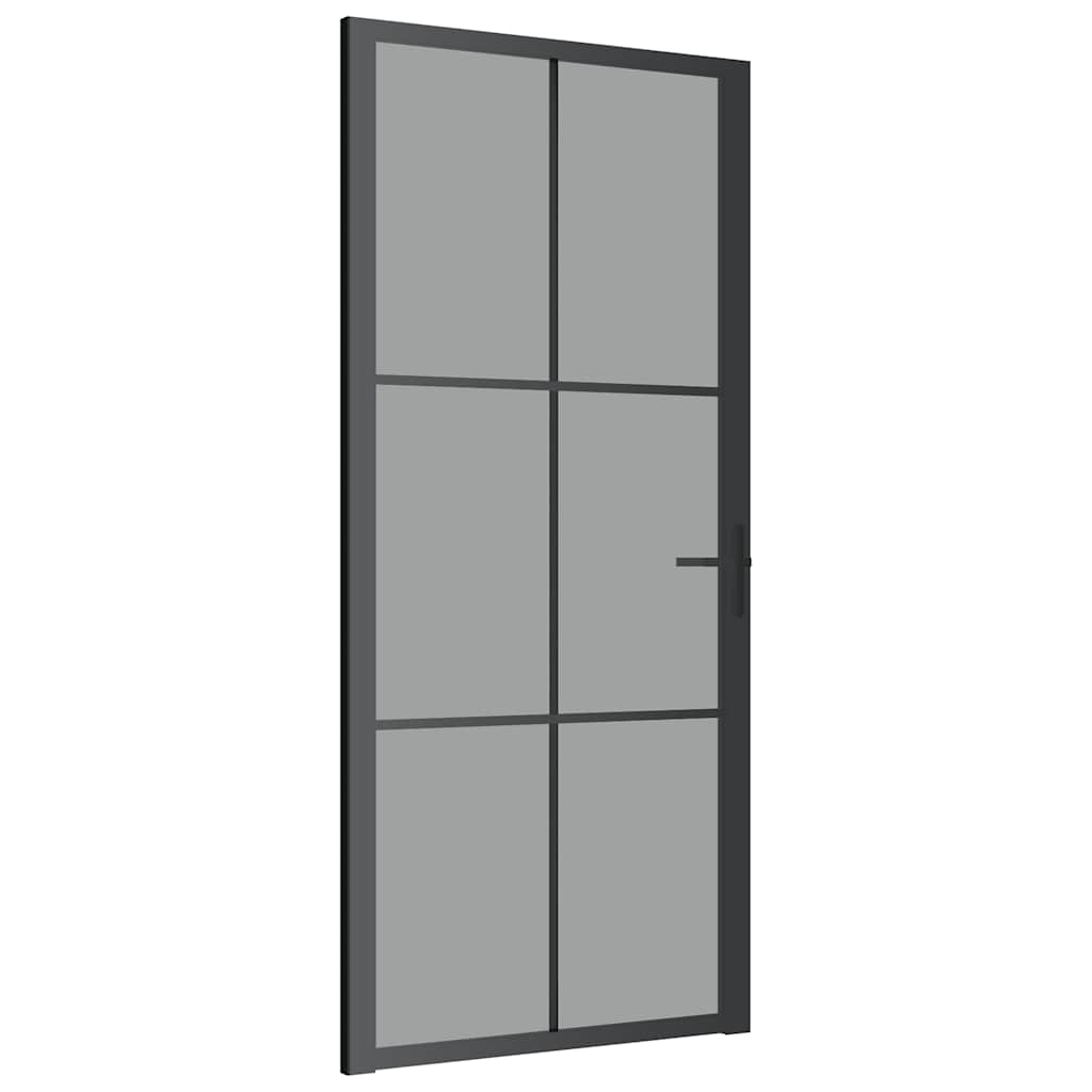 Sisäovi 93X201,5 Cm Musta Esg-Lasi Ja Alumiini