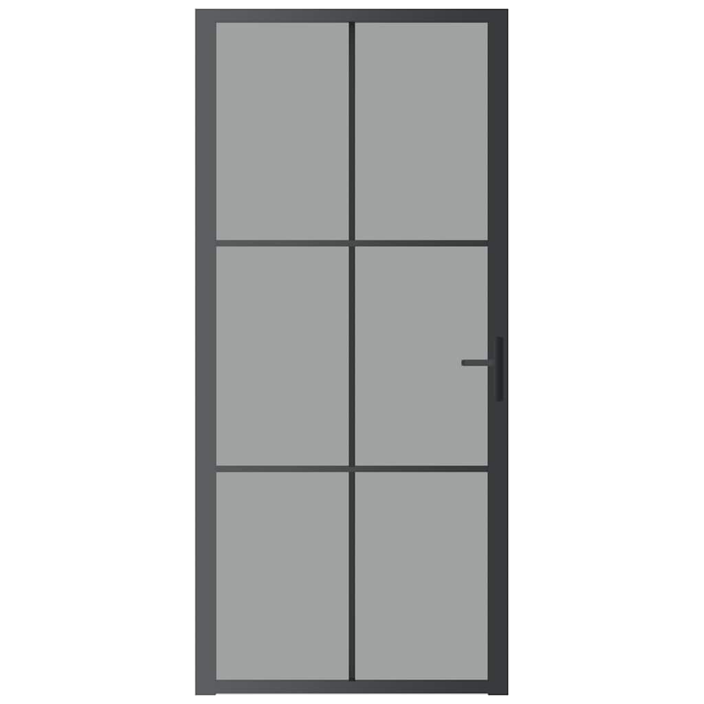 Sisäovi 93X201,5 Cm Musta Esg-Lasi Ja Alumiini