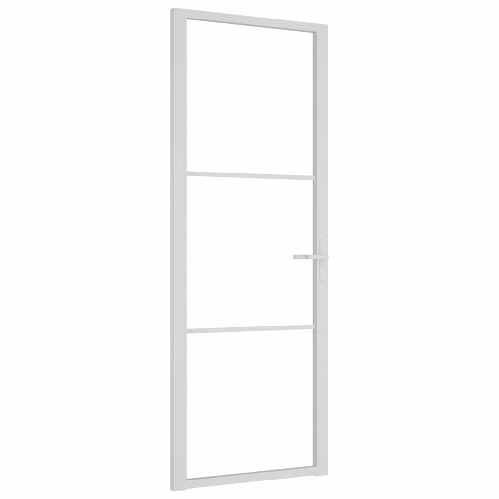 Sisäovi 76X201,5 Cm Valkoinen Esg-Lasi Ja Alumiini