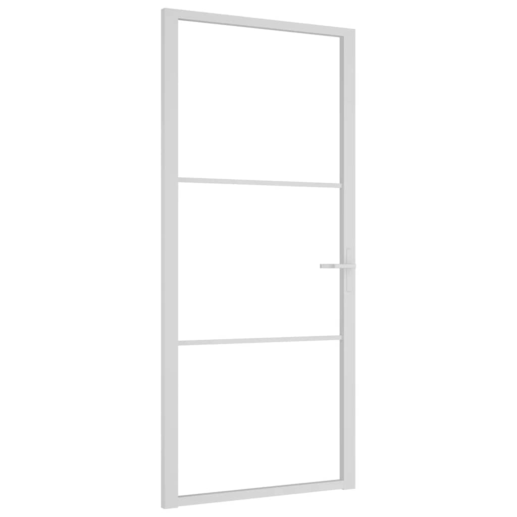 Sisäovi 93X201,5 Cm Valkoinen Esg-Lasi Ja Alumiini