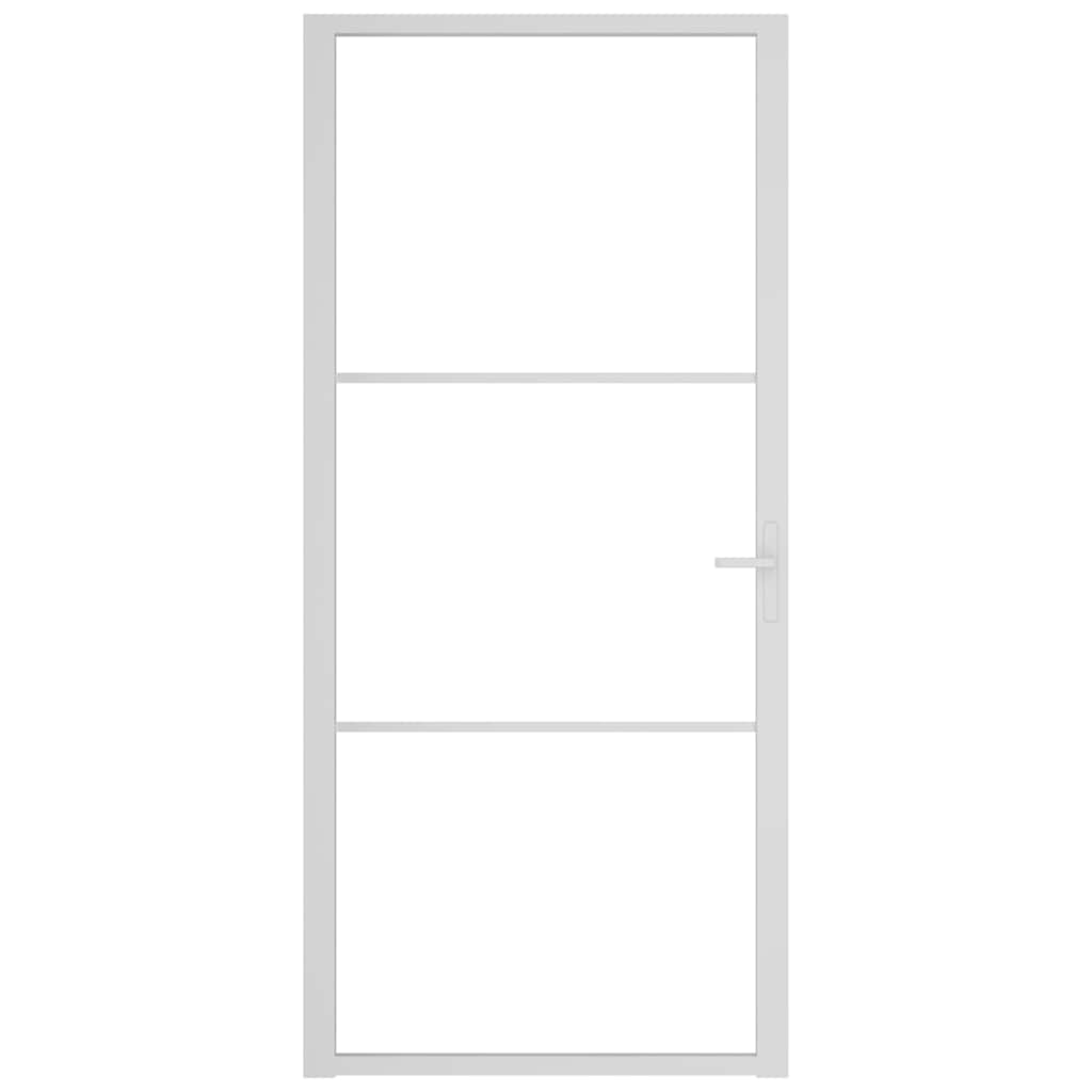 Sisäovi 93X201,5 Cm Valkoinen Esg-Lasi Ja Alumiini