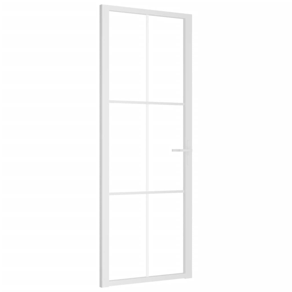 Sisäovi 76X201,5 Cm Valkoinen Esg-Lasi Ja Alumiini