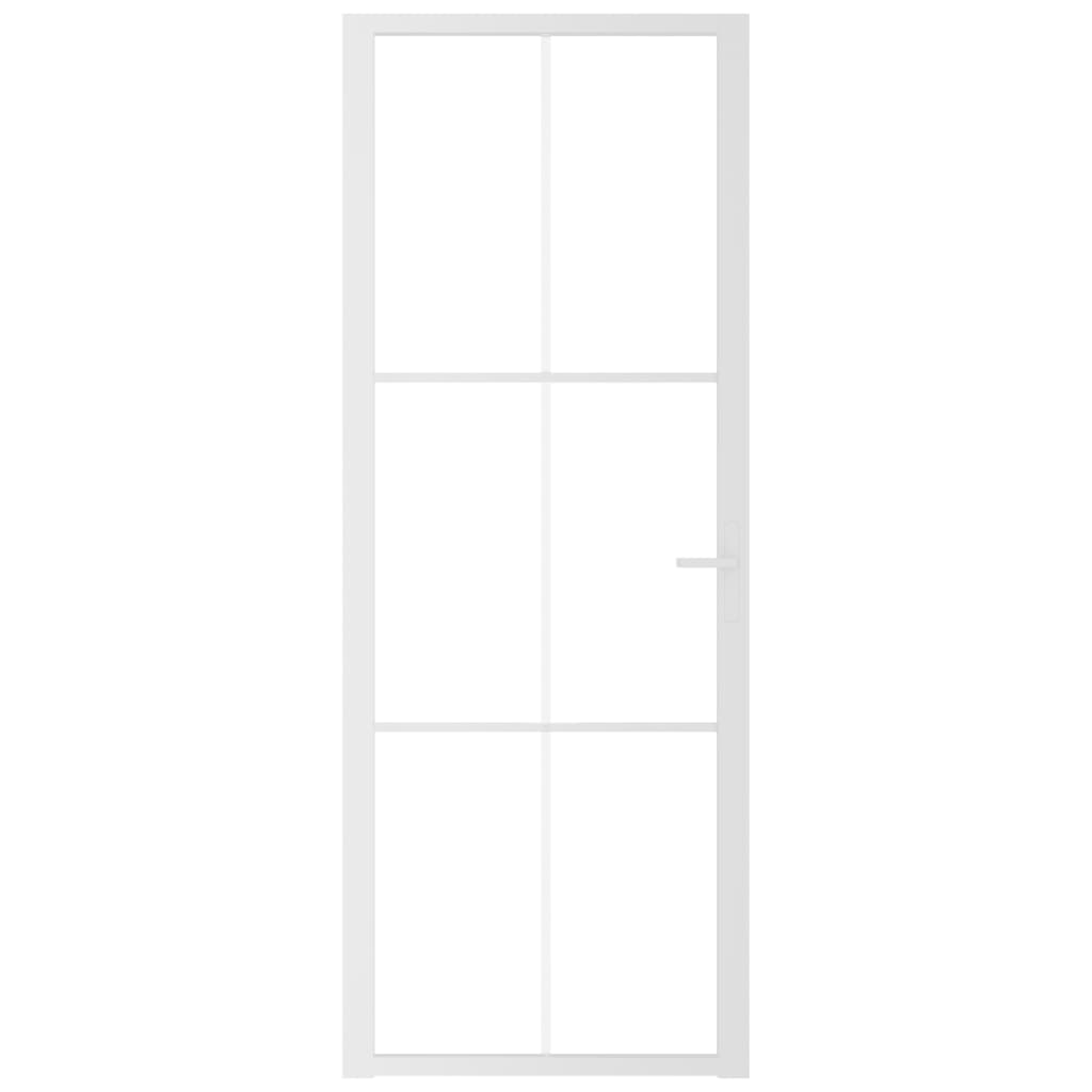 Sisäovi 76X201,5 Cm Valkoinen Esg-Lasi Ja Alumiini