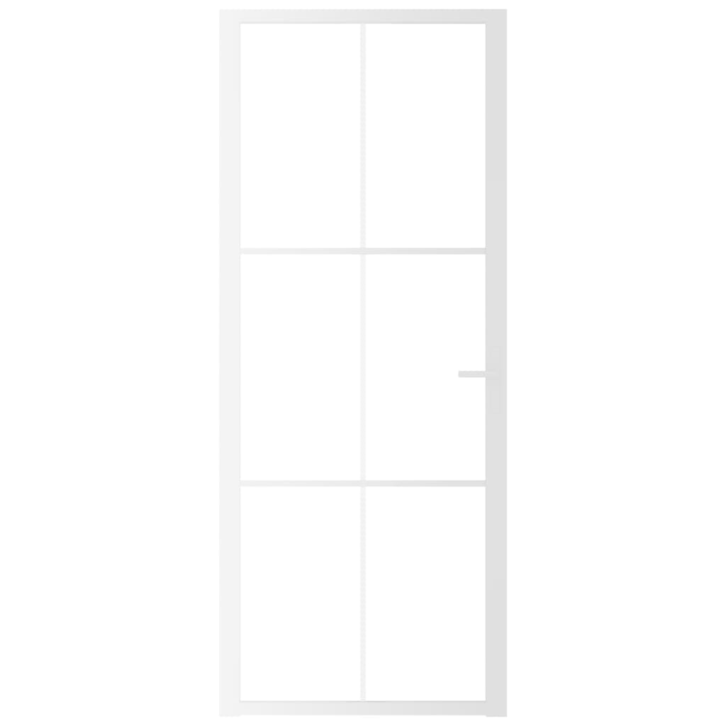 Sisäovi 83X201,5 Cm Valkoinen Esg-Lasi Ja Alumiini