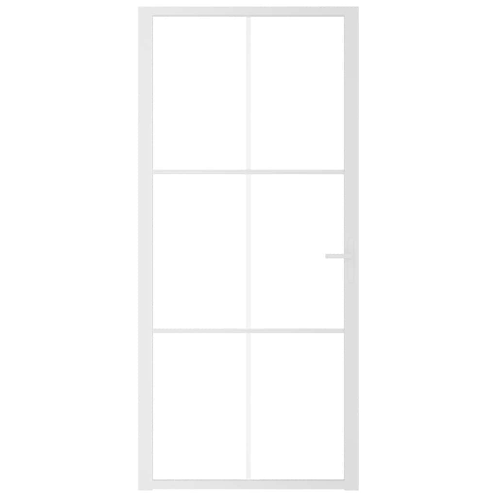 Sisäovi 93X201,5 Cm Valkoinen Esg-Lasi Ja Alumiini