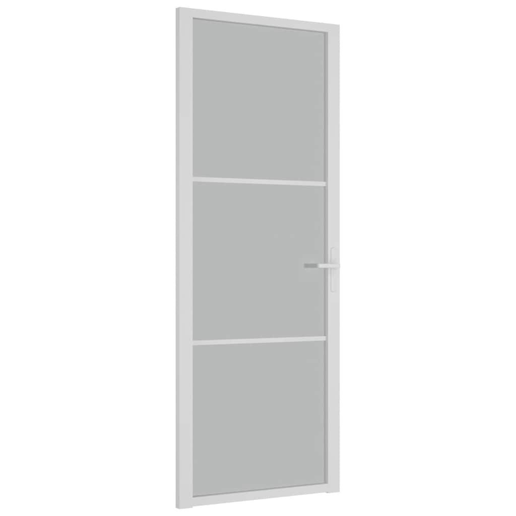 Sisäovi 76X201,5 Cm Valkoinen Mattalasi Ja Alumiini